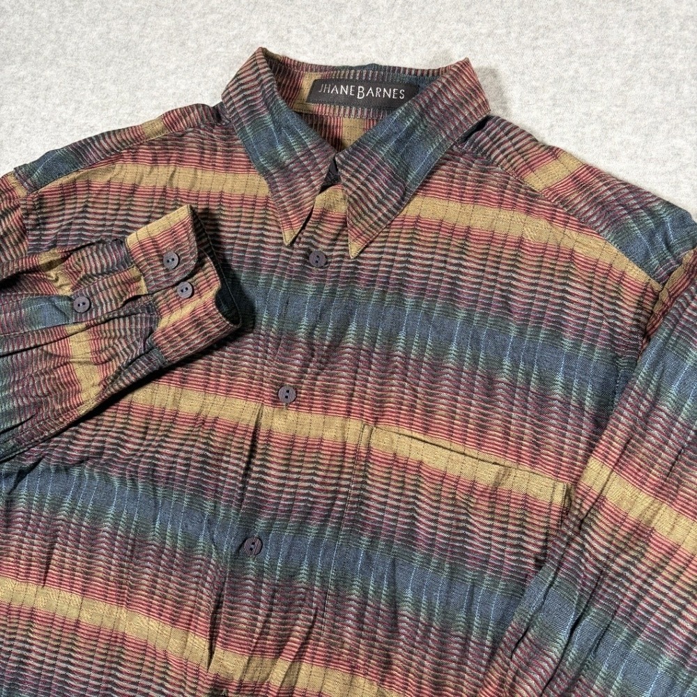 Vintage Jhane Barnes Shirt Mens Small Multicolor Geo Print Abstract Art